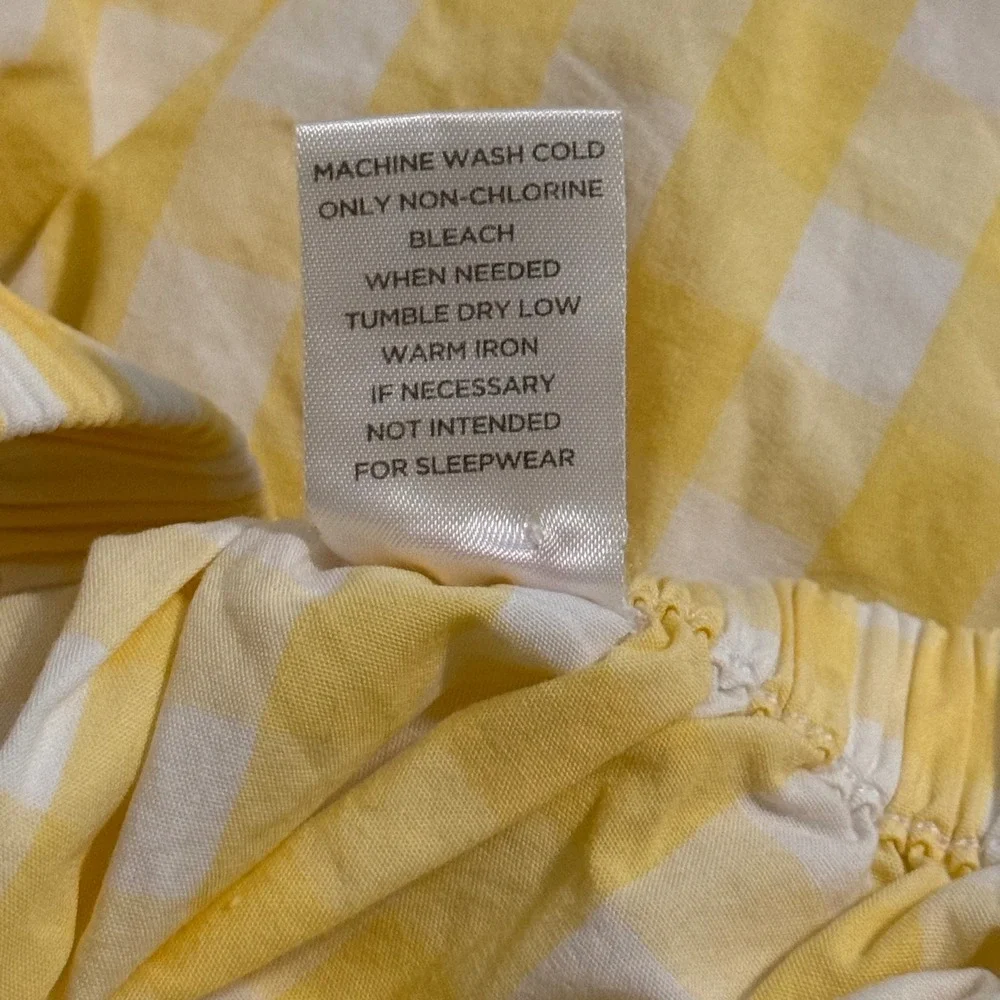 Gymboree Girls Yellow Gingham Cotton Dress Scalloped Eyelet Floral Back Bow
